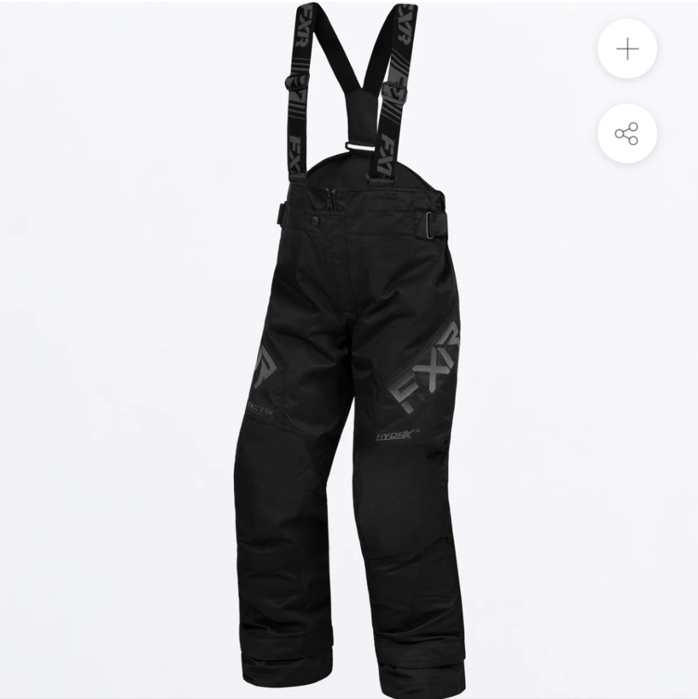 Fxr Racing Snowpant Youth Clutch Black Ops Fast Insulated Bibs Size 14 Nwt